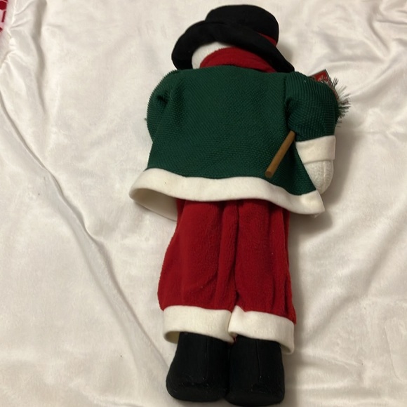 Holiday Standing Snowman holding Lamp with green sweater and scarf 2 foot tall - Picture 7 of 8